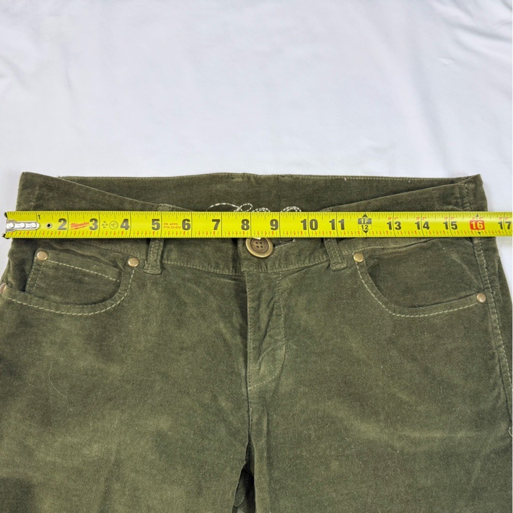 VTG Level 99 Dark Army Green Velvet Jeans Flare Leg Size 29 - Picture 6 of 7